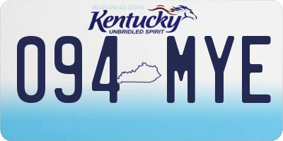 KY license plate 094MYE