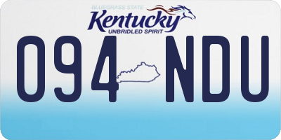 KY license plate 094NDU