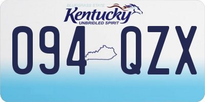 KY license plate 094QZX