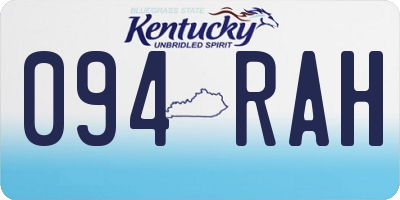 KY license plate 094RAH