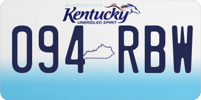KY license plate 094RBW