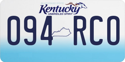 KY license plate 094RCO