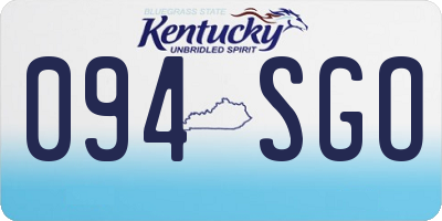 KY license plate 094SGO