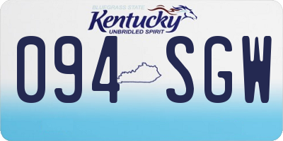 KY license plate 094SGW