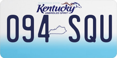 KY license plate 094SQU