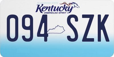 KY license plate 094SZK