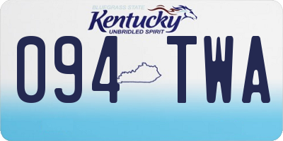 KY license plate 094TWA