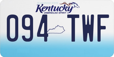 KY license plate 094TWF