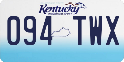 KY license plate 094TWX