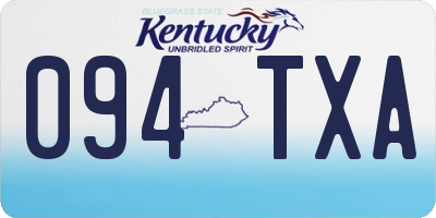 KY license plate 094TXA
