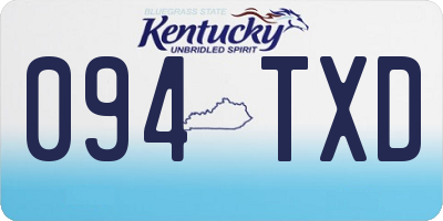 KY license plate 094TXD