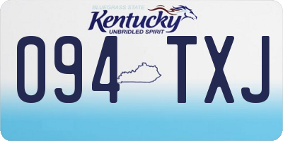 KY license plate 094TXJ