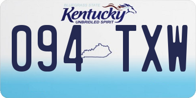 KY license plate 094TXW