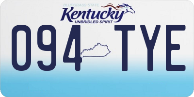 KY license plate 094TYE