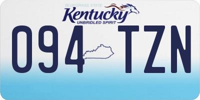 KY license plate 094TZN