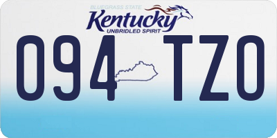 KY license plate 094TZO
