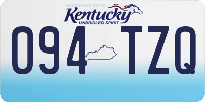 KY license plate 094TZQ