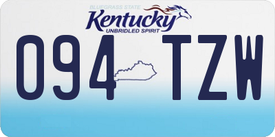 KY license plate 094TZW