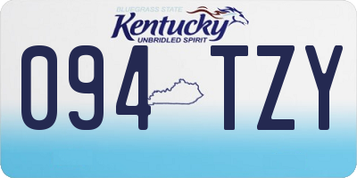 KY license plate 094TZY