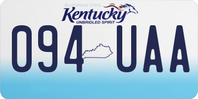 KY license plate 094UAA