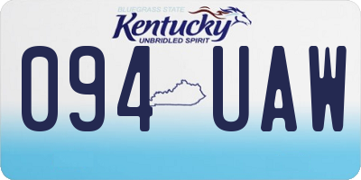 KY license plate 094UAW