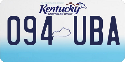 KY license plate 094UBA