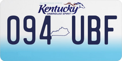 KY license plate 094UBF