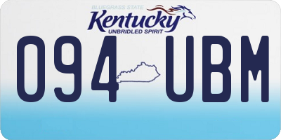 KY license plate 094UBM