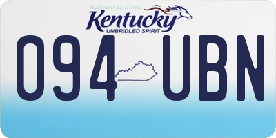 KY license plate 094UBN