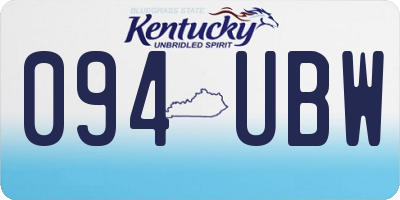 KY license plate 094UBW