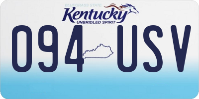KY license plate 094USV