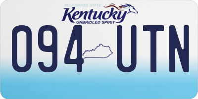 KY license plate 094UTN