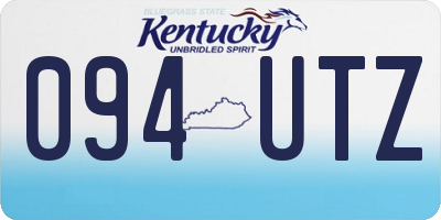 KY license plate 094UTZ