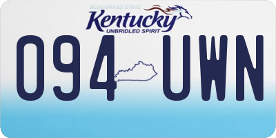 KY license plate 094UWN