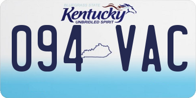 KY license plate 094VAC