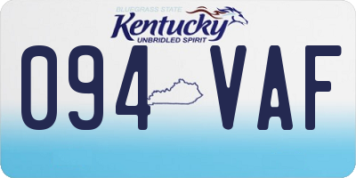 KY license plate 094VAF