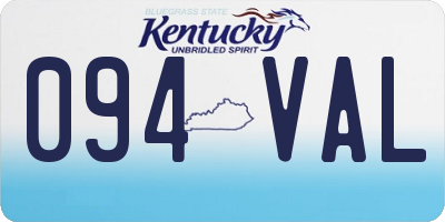 KY license plate 094VAL