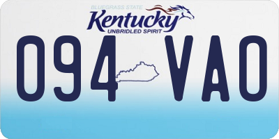 KY license plate 094VAO