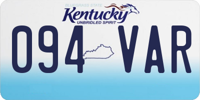 KY license plate 094VAR