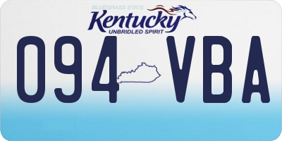 KY license plate 094VBA