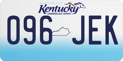 KY license plate 096JEK