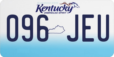 KY license plate 096JEU