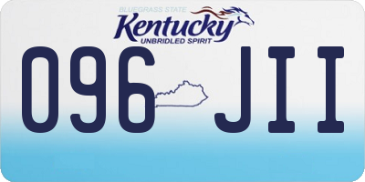 KY license plate 096JII