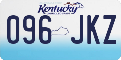 KY license plate 096JKZ