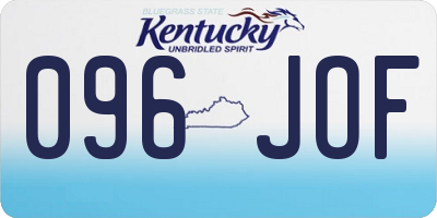 KY license plate 096JOF