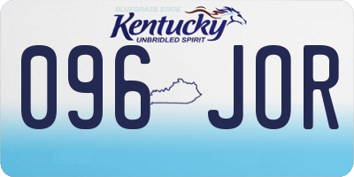 KY license plate 096JOR