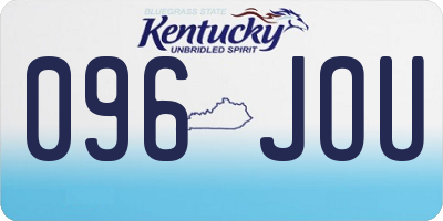 KY license plate 096JOU