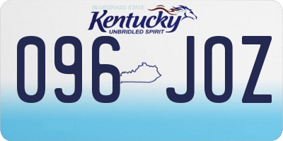 KY license plate 096JOZ