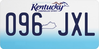 KY license plate 096JXL