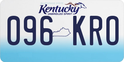 KY license plate 096KRO